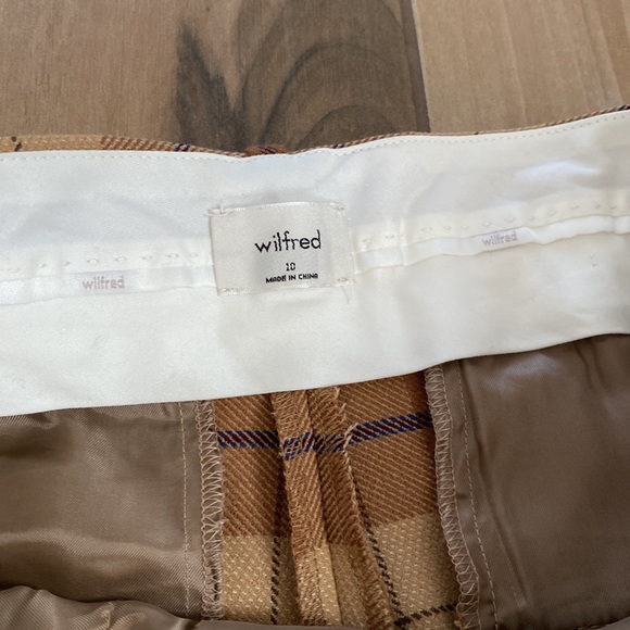 Aritzia Wilfred Effortless Flannel High-waisted Pleated Pants size 10 new - Picture 7 of 14